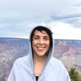 Dr. Evelyn Gould standing in front of the Grand Canyon